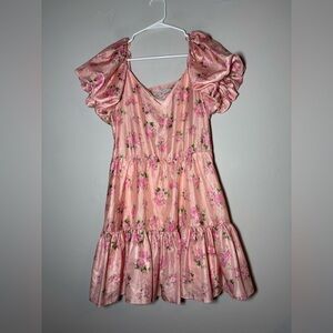 LoveShackFancy x Target Floral Puff Sleeve Cecile Mini Dress In Pink Size 4